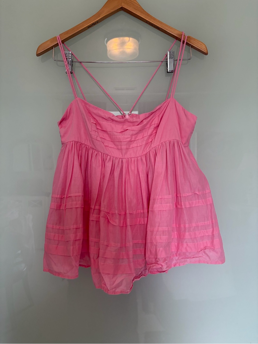 STAUD Theo Strawberry Cream Pink Tank Top Size 4